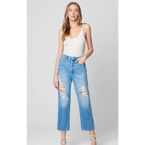 NWT Blank NYC The Baxter Rib Cage Straight Leg Distressed Jean